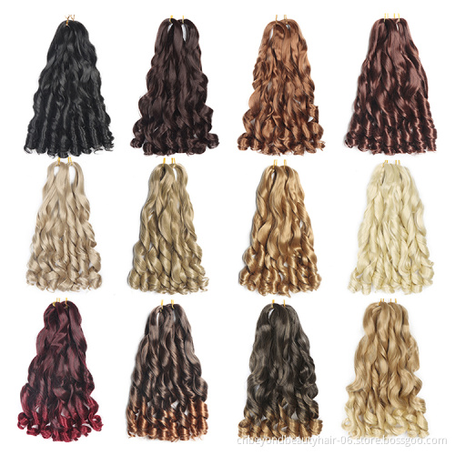 Custom Color Extensions Crochet for African Hair Ombre Braids Easy Jumbo Pre Stretched French Curls Synthetic Braiding Hair